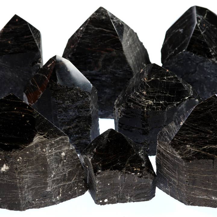 3 KILO LOT - Top Polished Black Tourmaline Tower / 200-800 G for wholesale by Crystal River Gems LLC