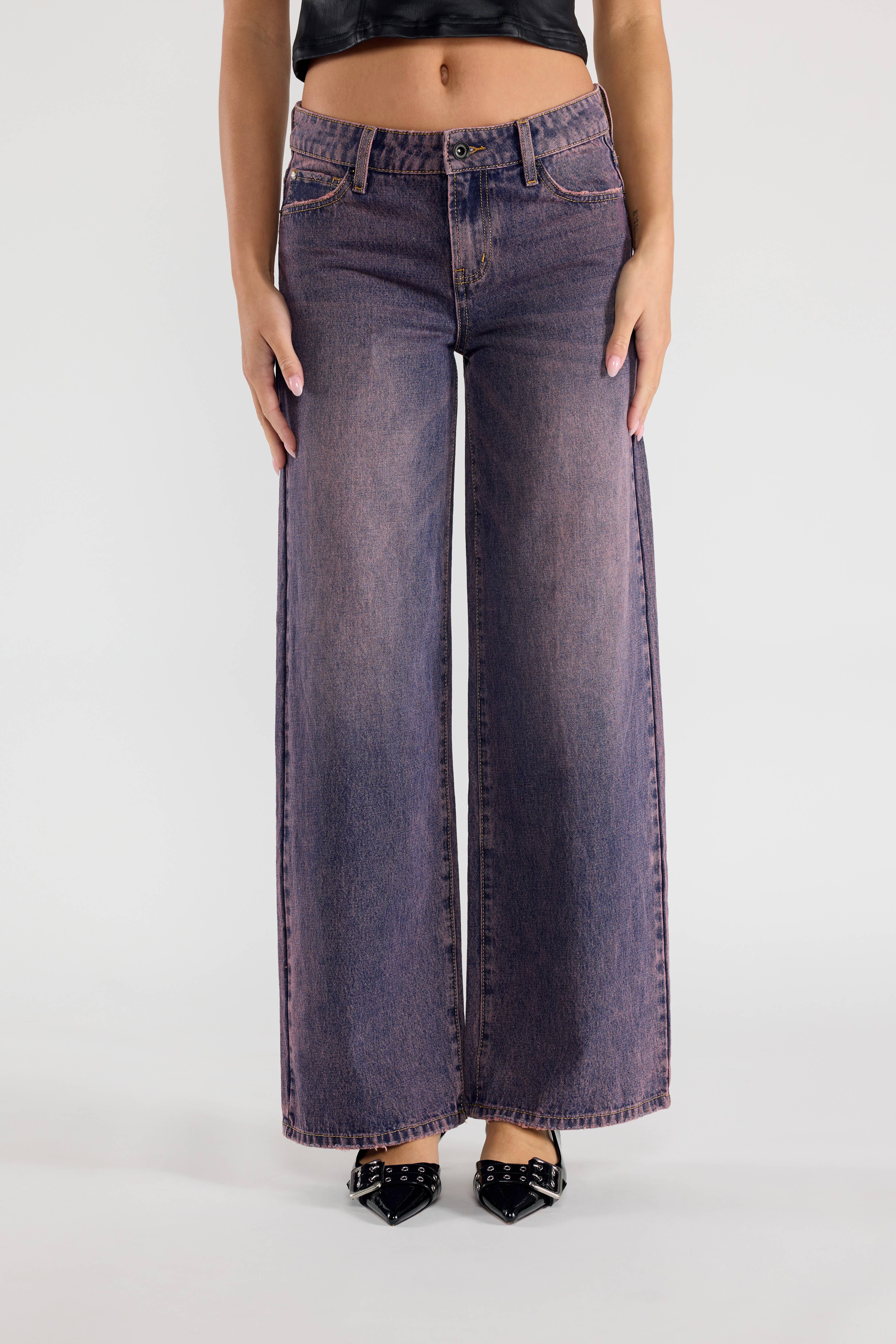 ENJEAN - Venta al por mayor Vaqueros - Mujer - JEANS DE PIERNA ANCHA RELAJADA DE CINTURA MEDIA OPEN PACK WEP364710