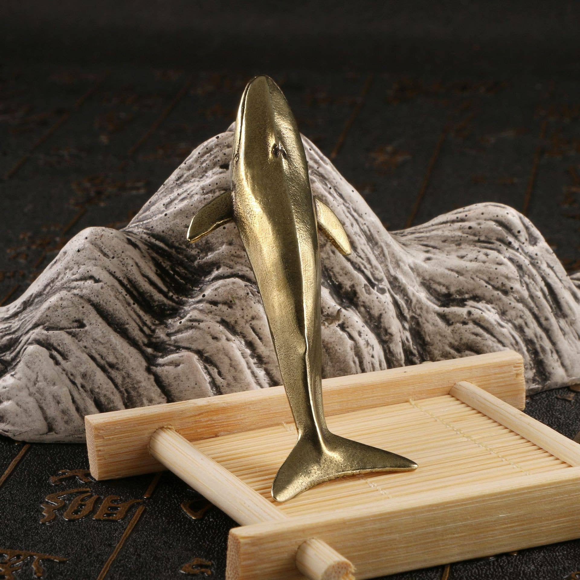 Gemcohub - Wholesale Decorative Figurine - Marine Life Blue Whale Brass Ornament Miniature Model1