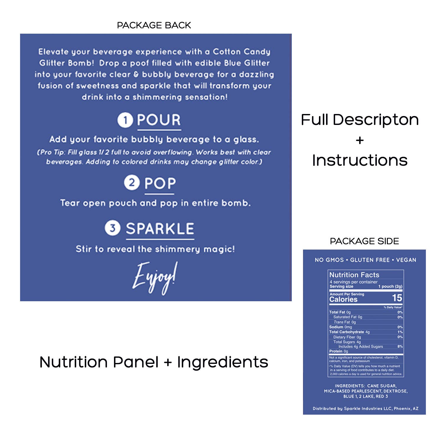 The Glitter Lab – wholesale Elixir – Blue Drink Glitter Bombs for Cocktails, Mocktails & Bubbly4