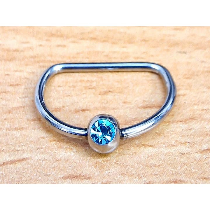 Bodytrend - Wholesale Nipple Ring - D-RING NIPPLE PIERCING JEWELRY WITH DIMPLE GEMBALL - 316L