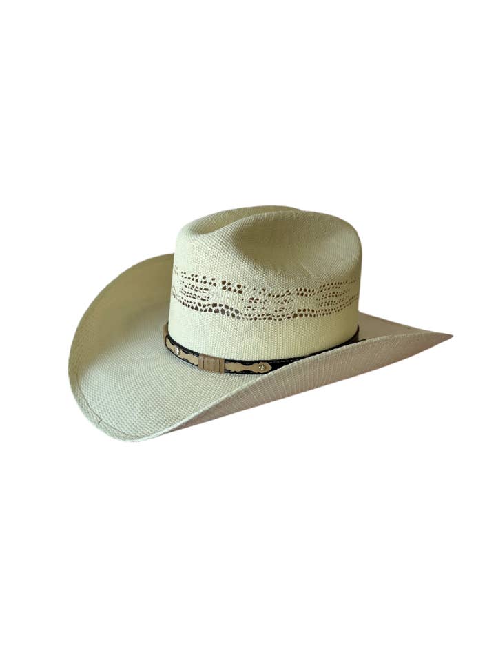 Odessa Bangora Cowboy Straw Hat - Ivory for wholesale by Wilder and Soul Wholesale Hats