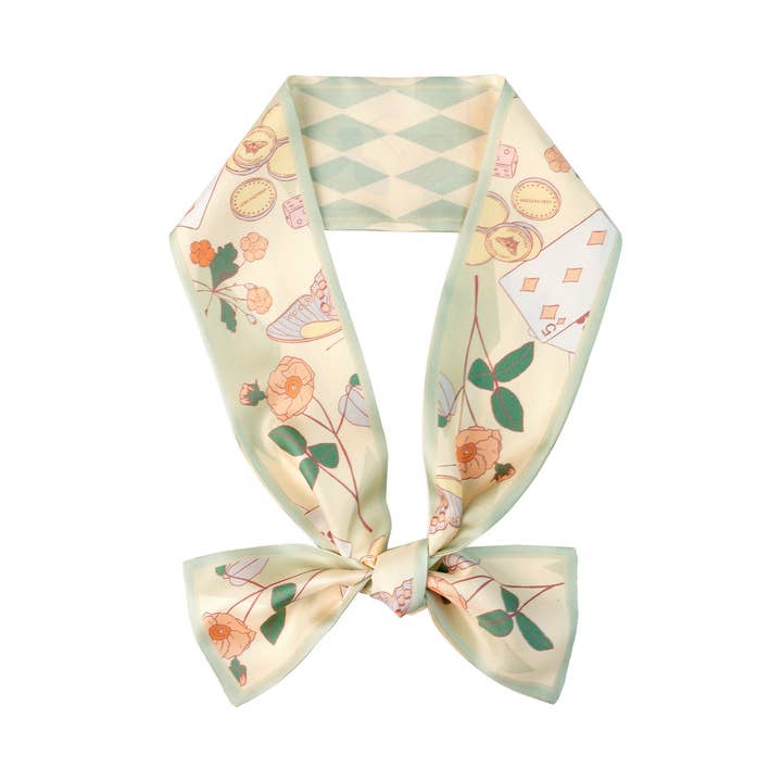 Verde pastel Laço de Pescoço Twilly em Seda « Wonderland » – Verde Pastel para venda a revendedores na Faire0
