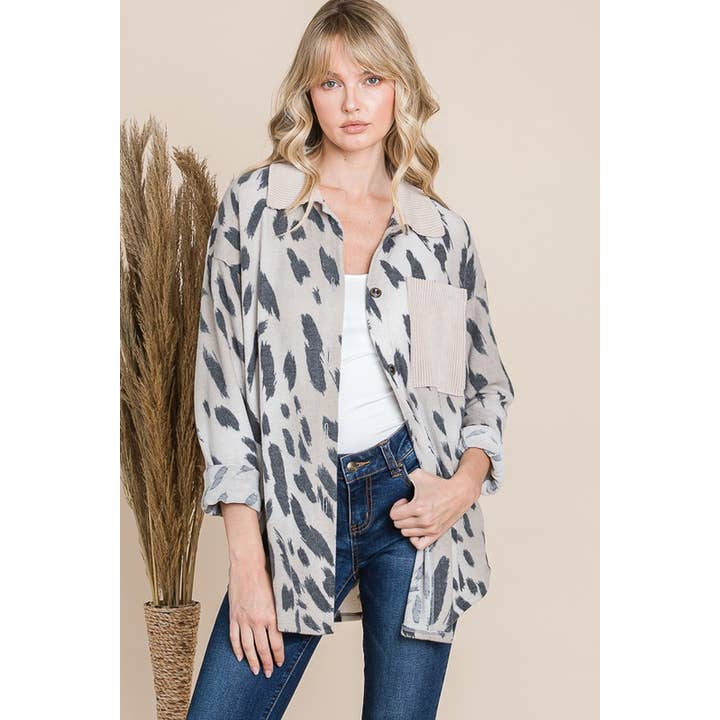 Veste à Imprimé Animal avec Poche - 95% Polyester pour la vente par Reborn J