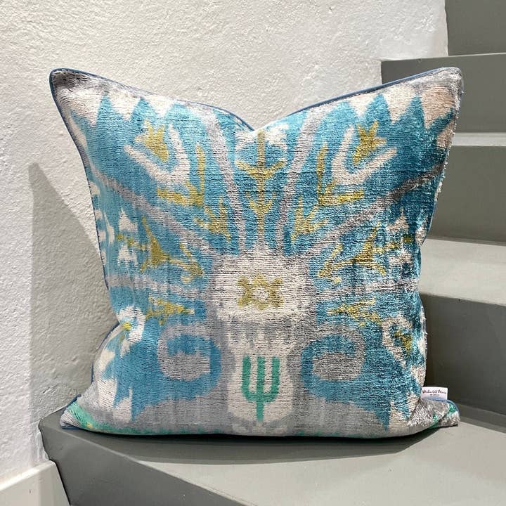 Velvet Ikat Cushion Bliss | Velvet Ikat Pillow Cover for wholesale by Mila∞Miro by Emelie