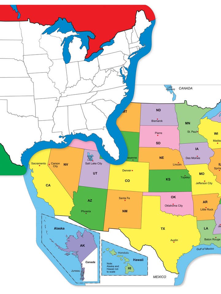 U.S. Practice Map Combo Pack- 9” x 19” for wholesale by Creative Shapes Etc.