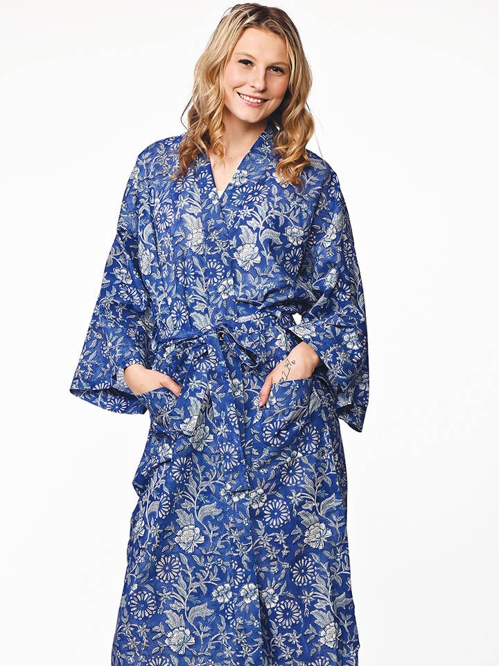 Lalita Block Print Kimono Robes for wholesale by Sevya Handmade