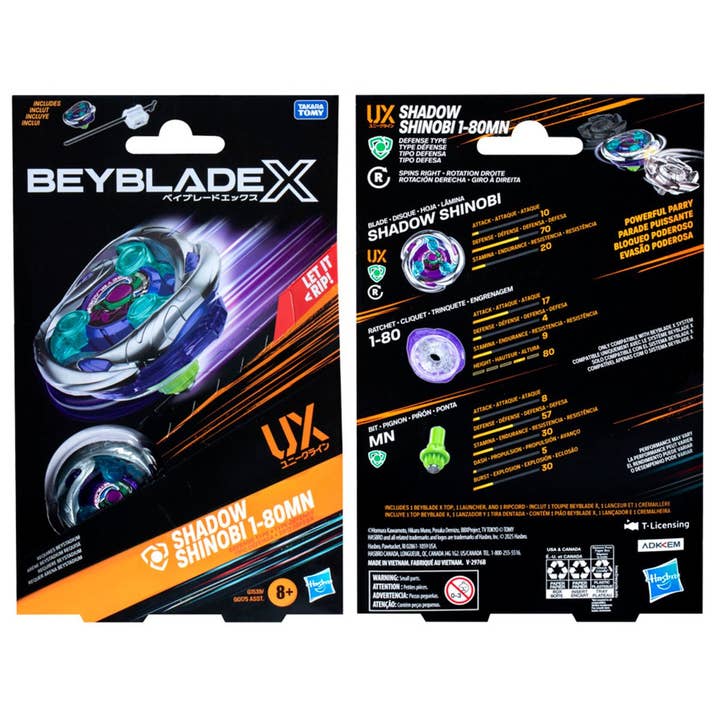 Entertainment Earth - Wholesale - Beyblade X Shadow Shinobi 1-80MN UX Starter Pack Set4