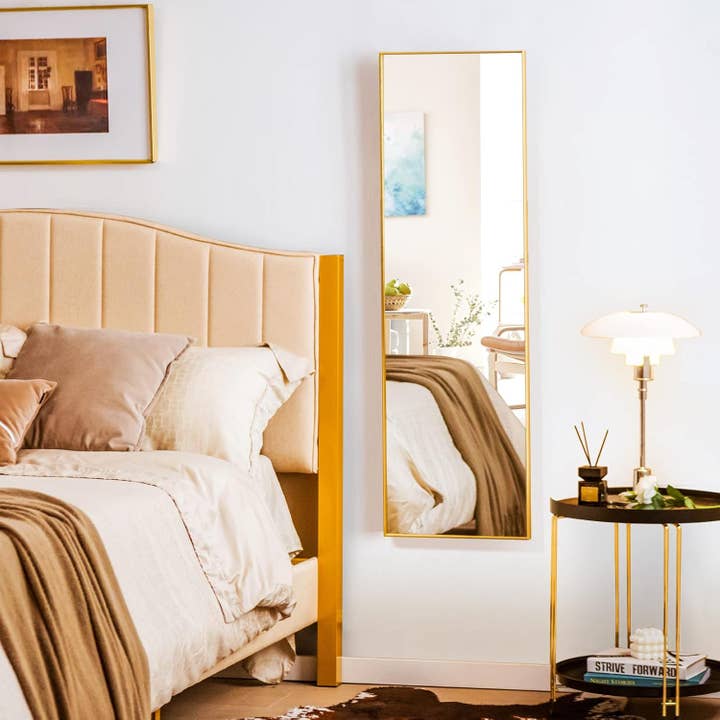 Over The Door Tall Mirror Gold Frame 30x120 cm for wholesale by DEENZ