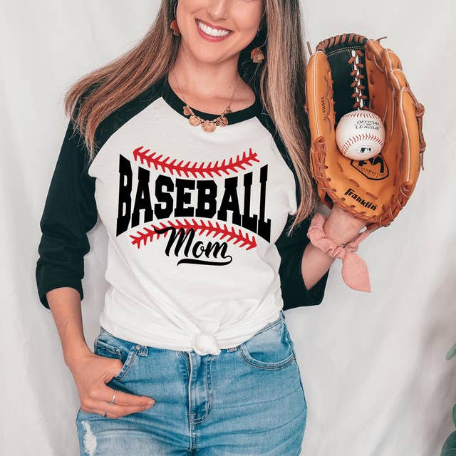 Baseball Mom BLACK DTF Heat Transfer for wholesale by Trendy Transfers