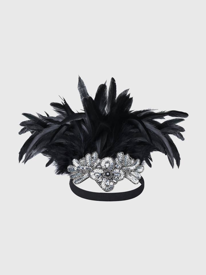 Carnival Beaded Feather Headband for wholesale by BABEYOND