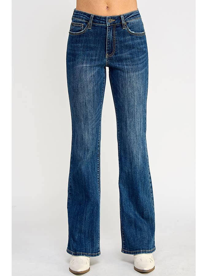 SAIGE DENIM - Wholesale Jeans - Women's - P8035MD-MID RISE SKINNY BOOT CUT WITH STRETCH