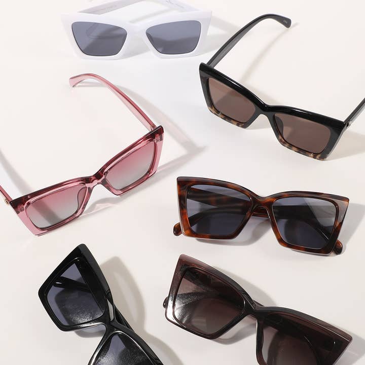 Katteøje sekskantet form designet mode solbriller for engroshandel hos Fashion City