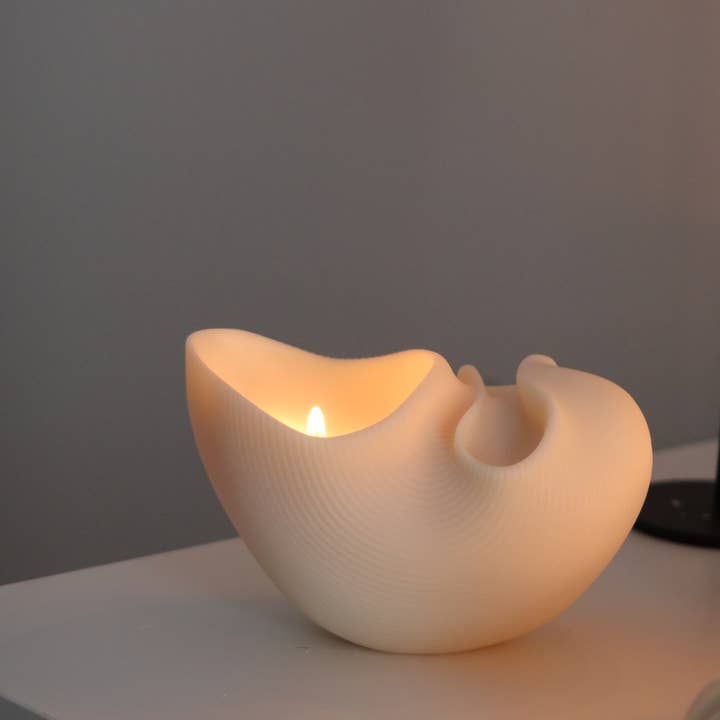 Cream Stort Cnoch skalljus, sojavaxljus, heminredning för wholesale på Faire