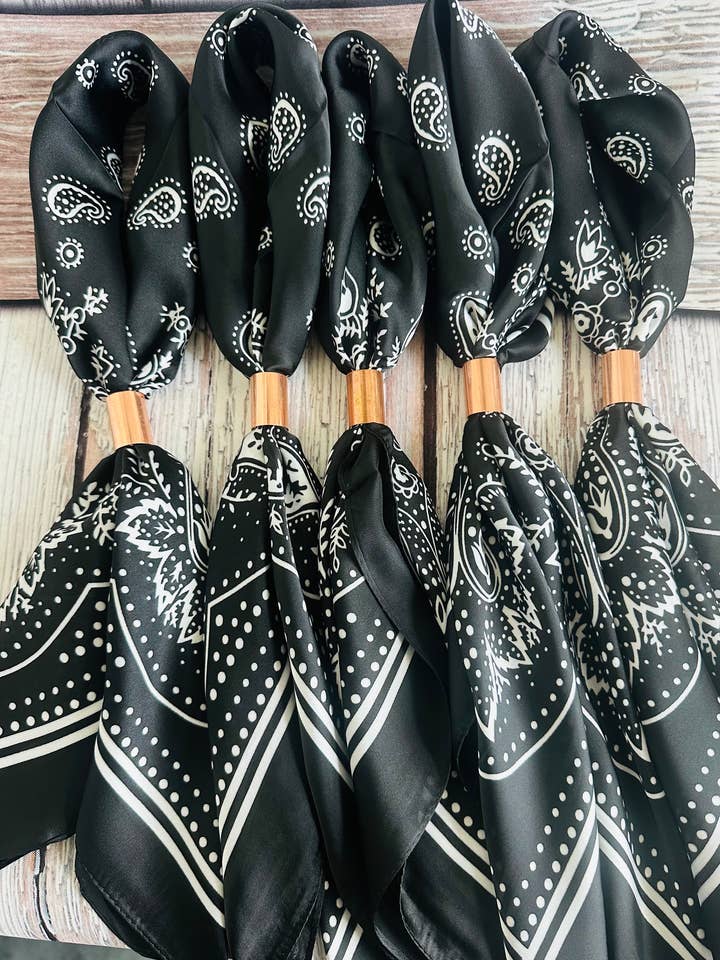 Black Paisley Wild Rag for wholesale by Boots Are My Roots