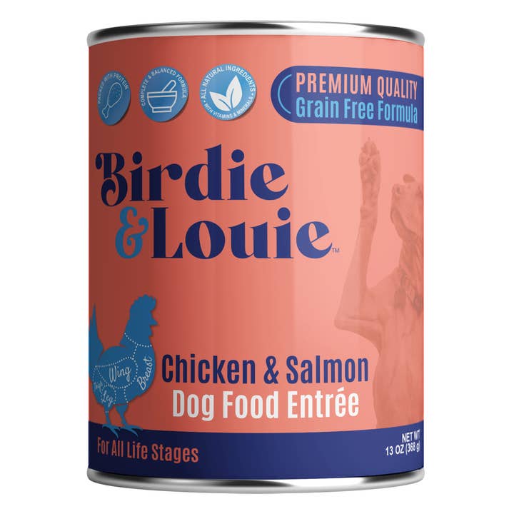 Worthy - Wholesale Pet Food - Dog - Birdie & Louie Chicken and Salmon Wet Dog Food Case 12 Cans