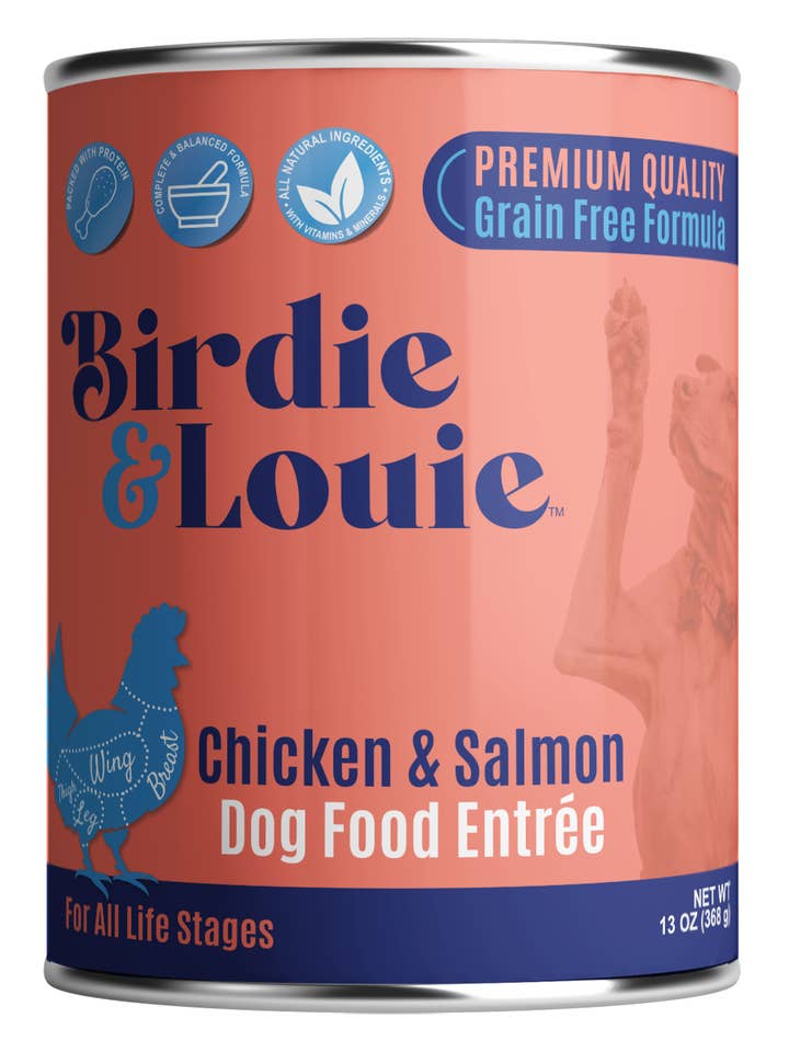 Birdie & Louie kyckling och lax våt hundmatväska 12 burkar för wholesale av Worthy