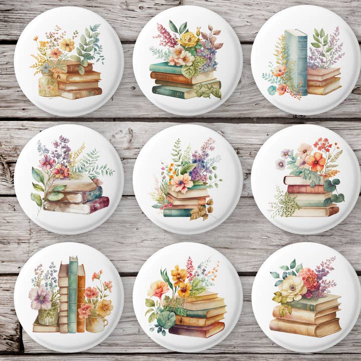 Reading Pins, Book Pins, Flower Pins, Pin Mix for wholesale by NatureCuts
