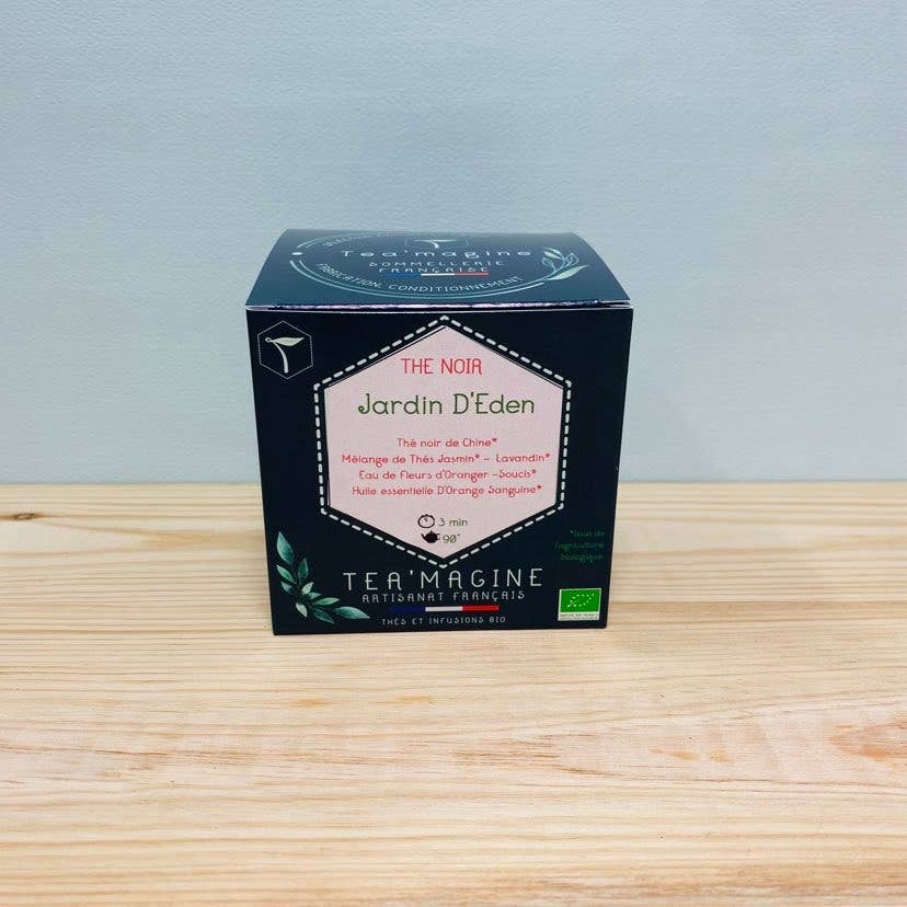 Tea’magine – Chá de saúde/Detox por atacado – Chá Preto Orgânico Jardin d'Eden com Jasmim e Flor de Laranjeira1