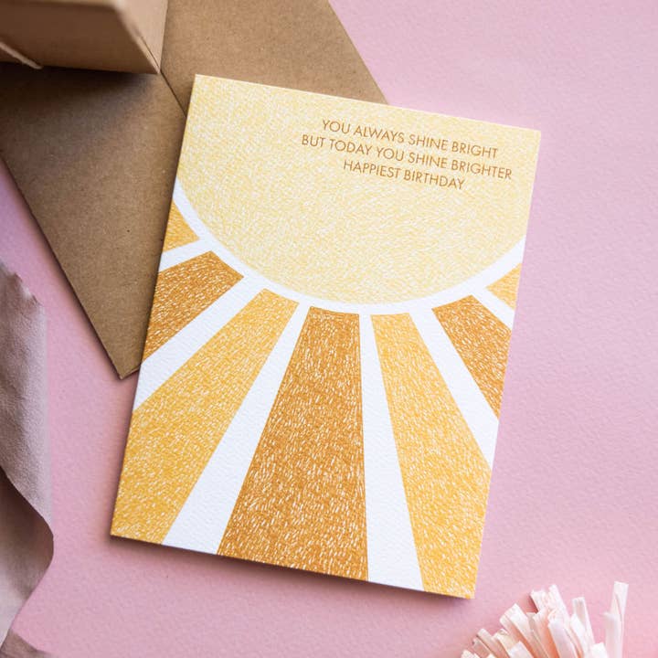 Quiet Lines Design - Wholesale Birthday Card - Shine Bright-Birthday Greeting Card