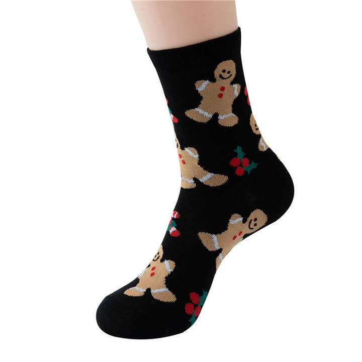 ACCITY - Wholesale Socks - Women's - SANTA CLAUS CUTE CHRISTMAS PATTERN CREW SOCKS_CWMS0203