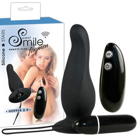 STIM U - Wholesale Sex toy - Smile Hopper 2.0 Black Vibrating Remote Butt Plug0