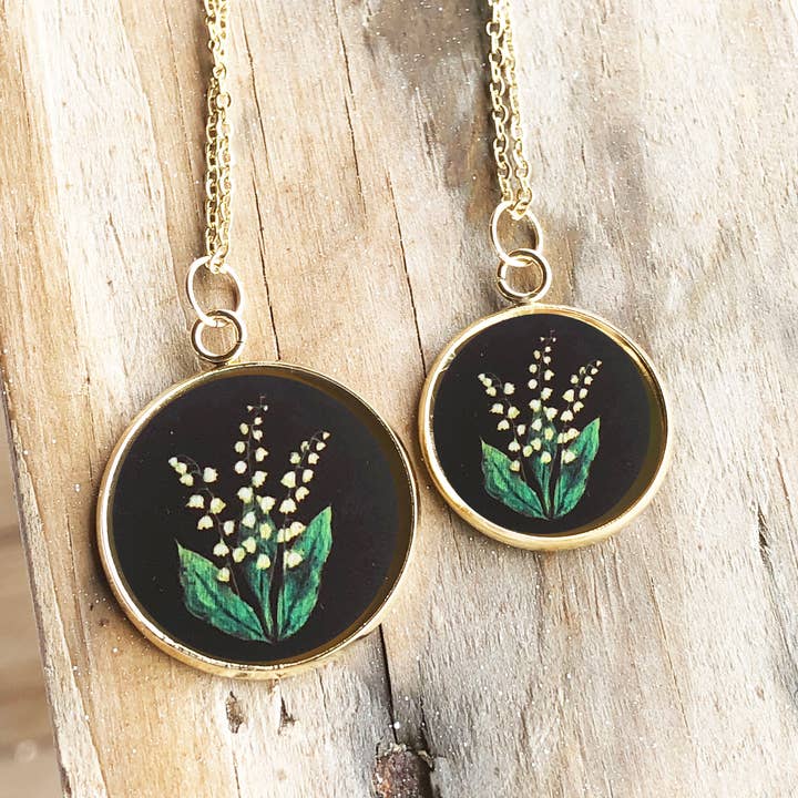 Storytime Art Studio – wholesale Hänge-/berlockhalsband – Födelse blomma halsband, Maj, Liljekonvalj