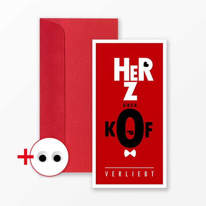 Postal “Heart Over Head” DIN longo incluindo envelope por atacado de TYPOP