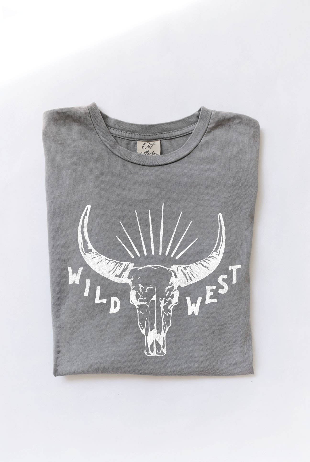 OAT COLLECTIVE - Wholesale Screen Printed T-Shirt - Women's - WILD WEST Mineral Washed Graphic Top9