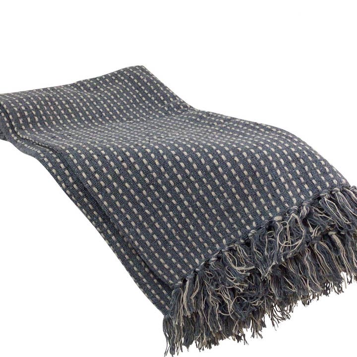 G00410: Pick woven throw,charc gry 80% ctn,20% poly,50x60in for wholesale by Silver Tree Home & Holiday