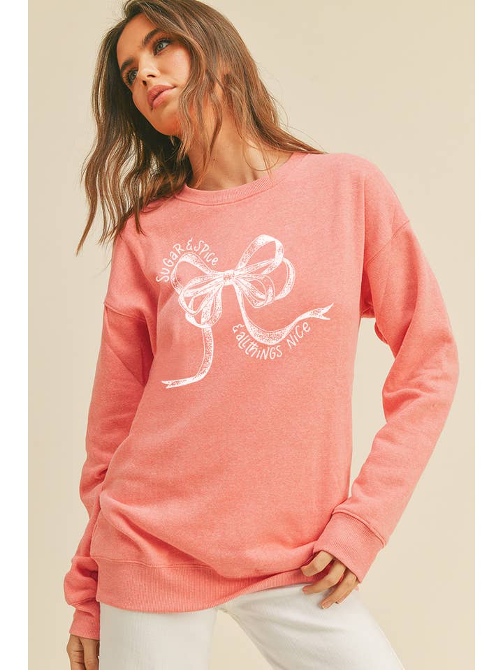 Honestee - Wholesale Sweatshirt - Women's - Bow Long Sleeve Sweatshirt7