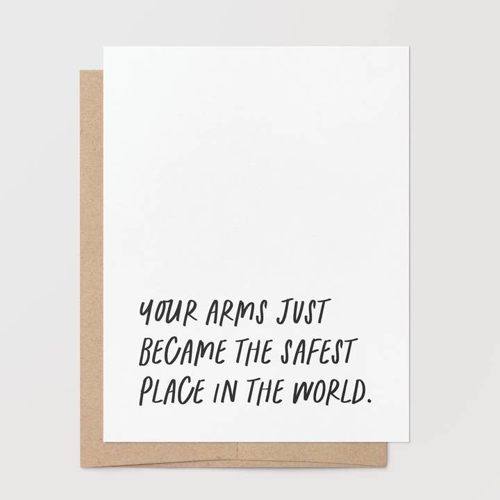 New Baby – Your Arms Are the Safest Place Greeting Card for wholesale by Goodly Press | Modern Cards for Life’s Real Moments