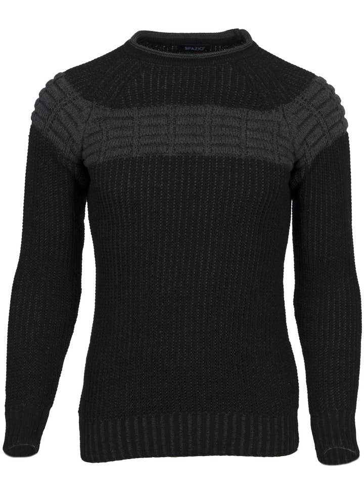 Italiensk stil designer mode sweater | 8120 Sort Grå for engroshandel hos Spazio