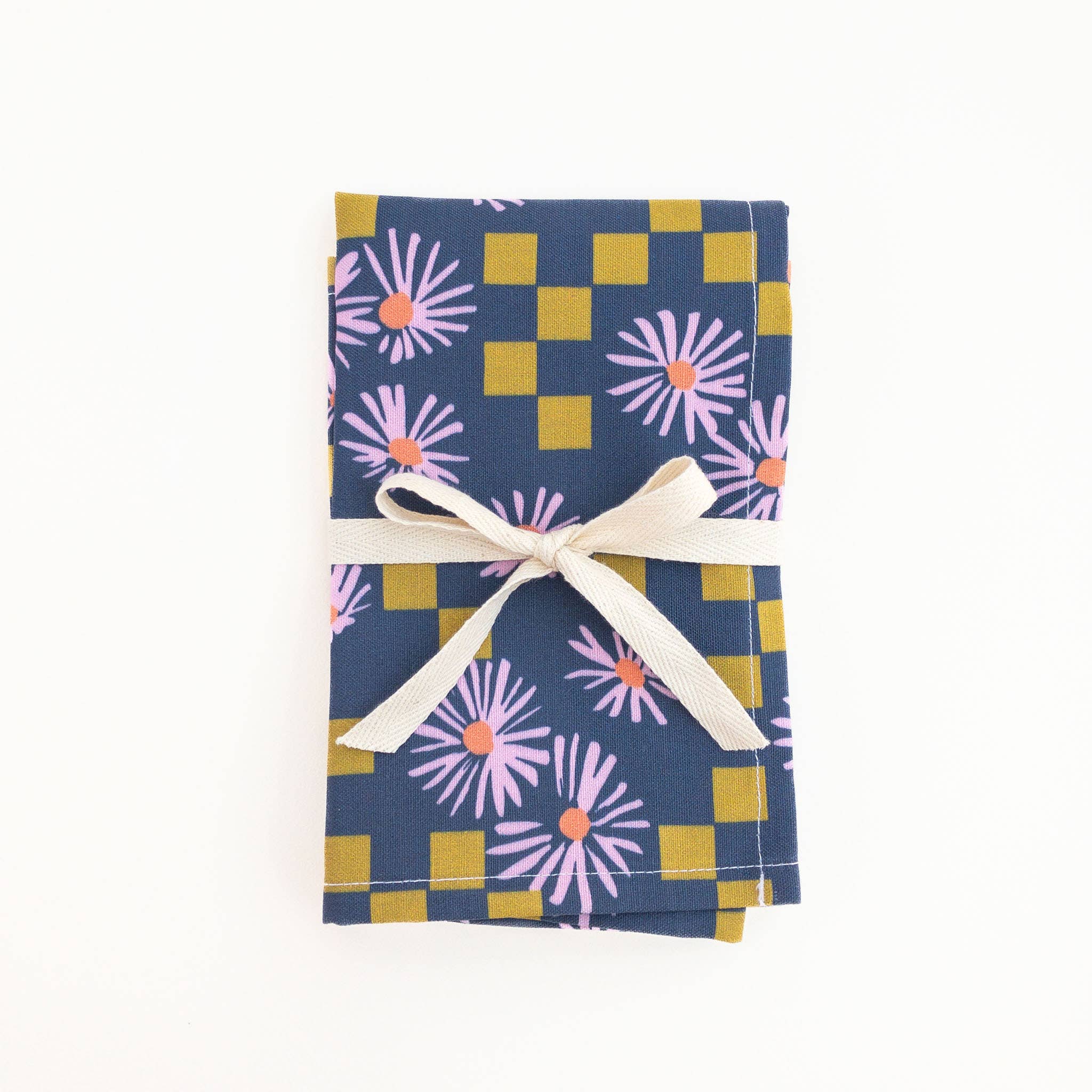 Tracy Schifeling Art - Wholesale Tea Towel - Navy Modern Floral Tea Towel | Made in the USA