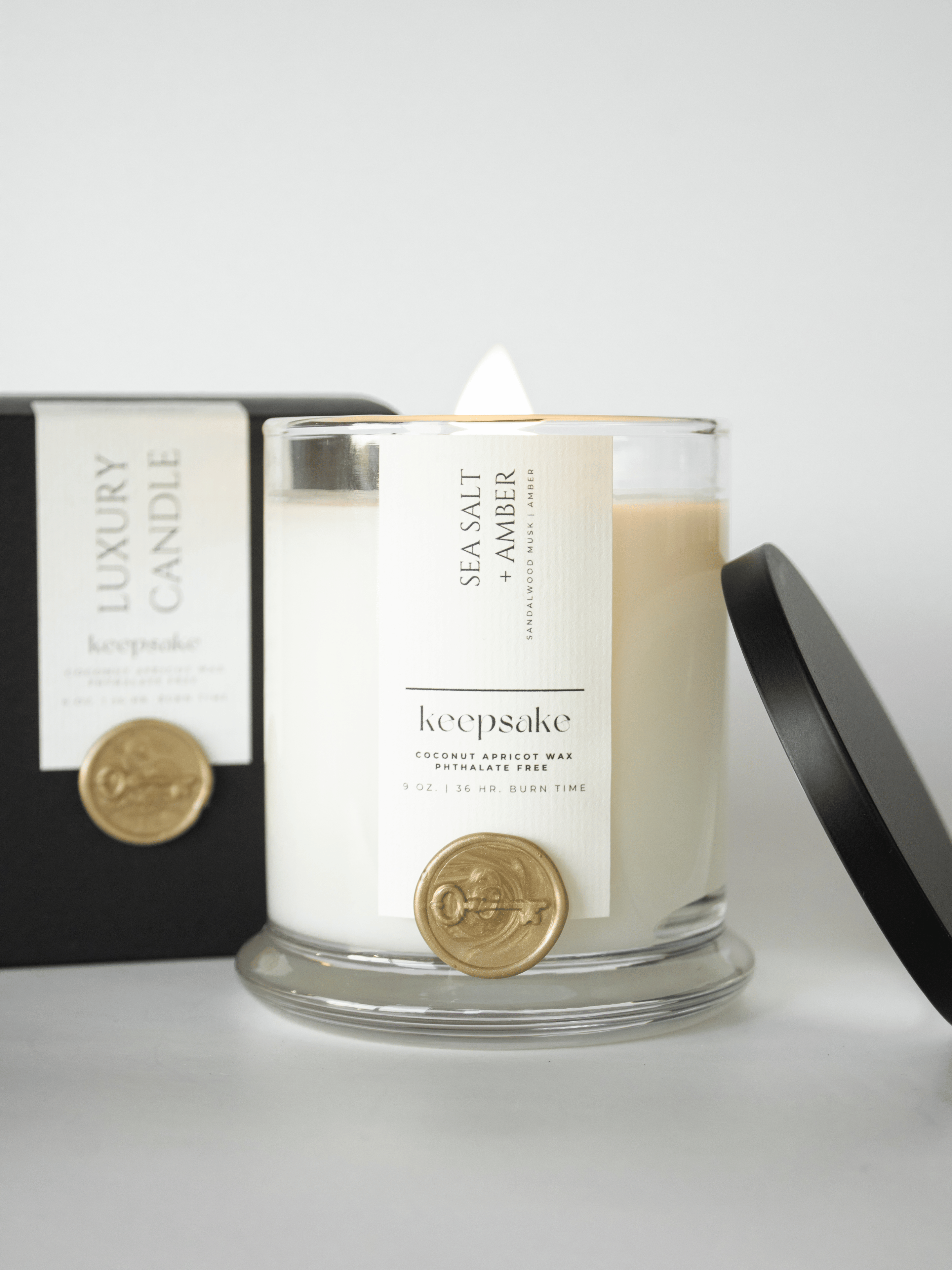 Keepsake Candle | Curated – wholesale Jar/filled candle – 9 oz. Luxury Candle - Sea Salt + Amber6
