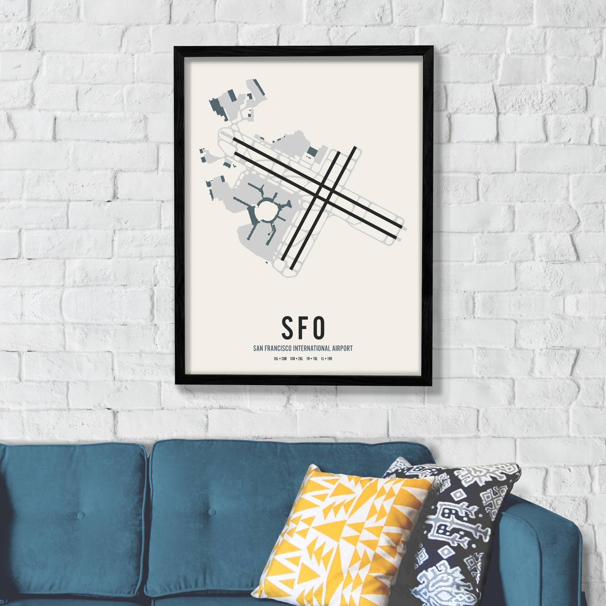 Mr City Printing - Wholesale Art Print - San Francisco Airport Map Art1