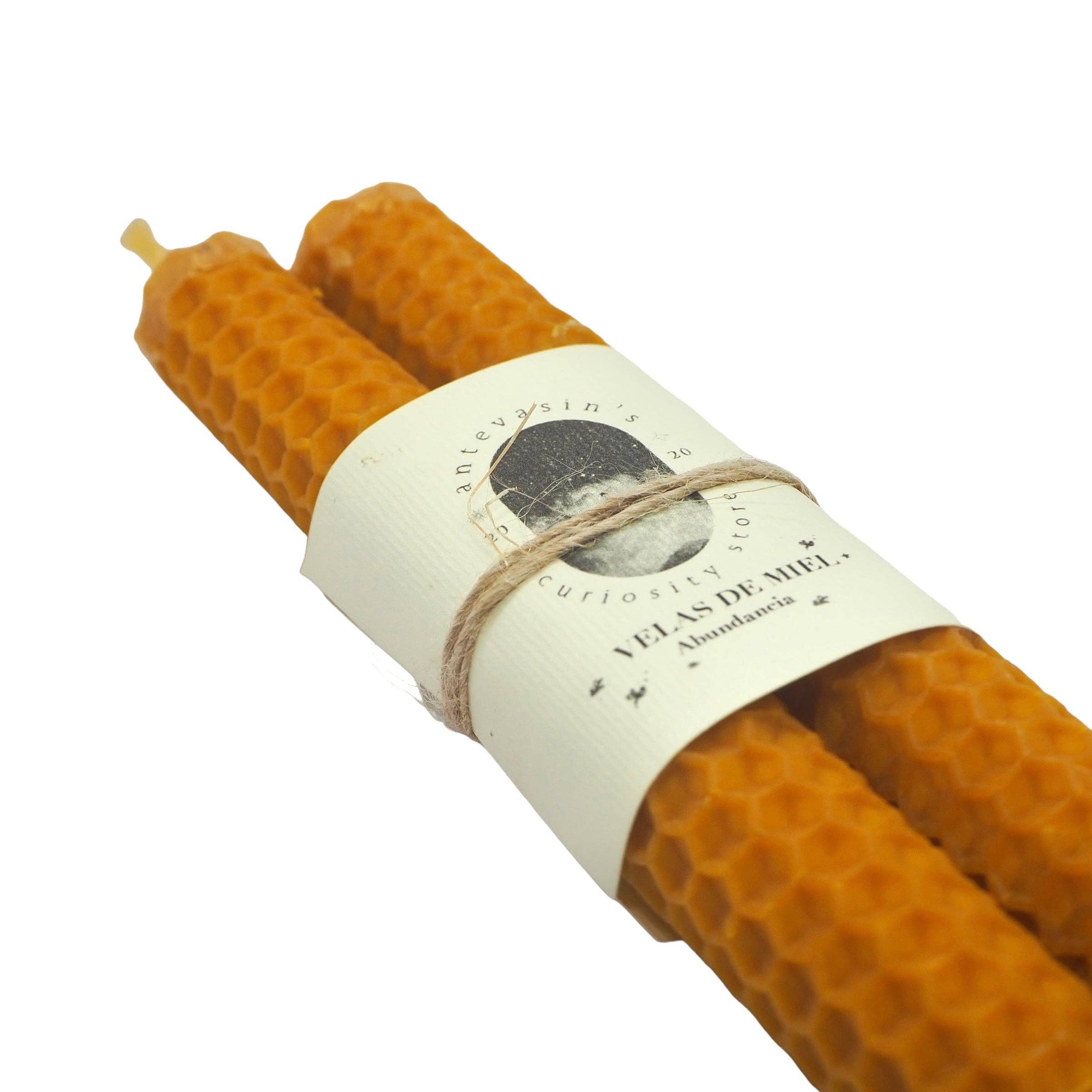 Antevasin´s Store - Vente Bougies/bougeoirs coniques - Bougie en cire d'abeille en nid d'abeille 14 g (lot de 2 unités)2