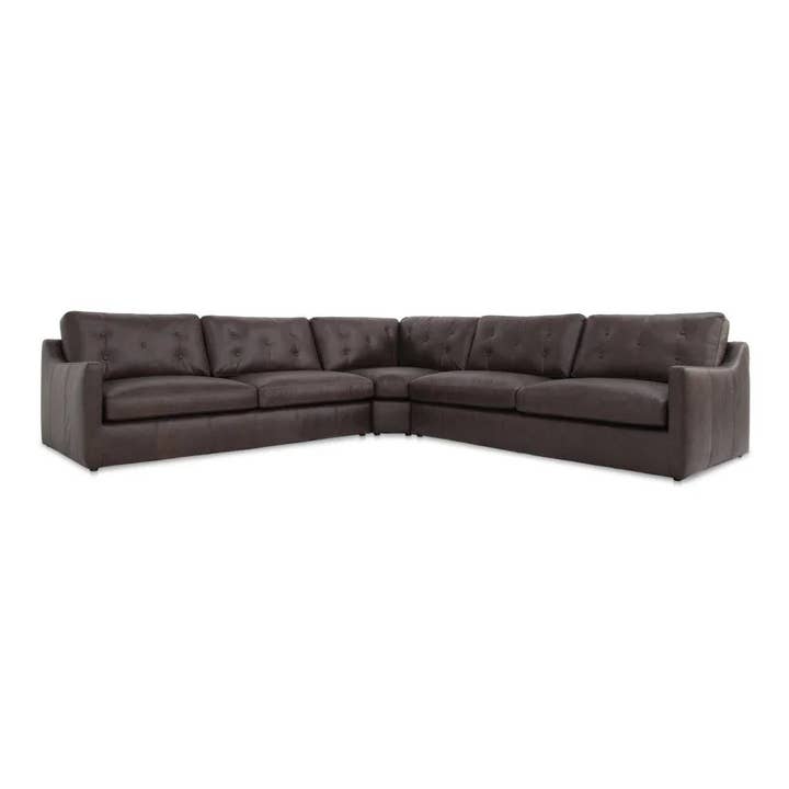 Thurlow Brown Leather Corner Sectional for wholesale by LOOMLAN