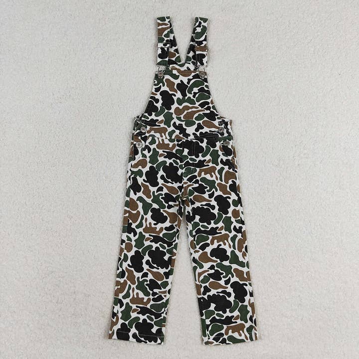Aier Wholesale - Wholesale Jumpsuit - Kids - Sibling Boys Baby Girls Brown Camo Bell Denim Pants Jumpsuits1