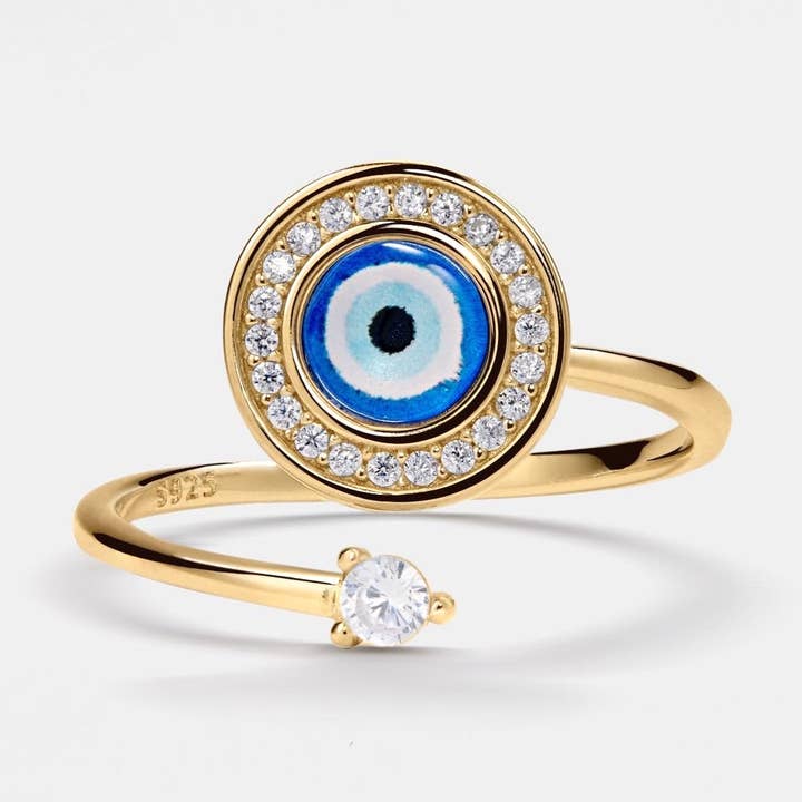 Glasring Evil Eye Fidget Spinner aus 925er-Sterlingsilber für den Großhandel von Perimade & Co. LLC