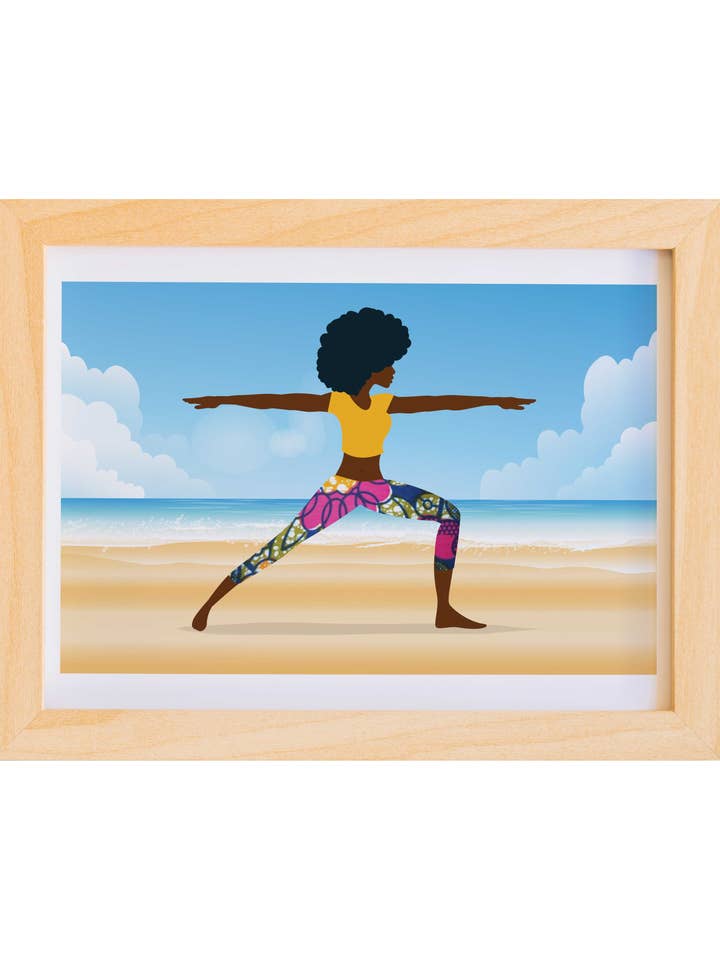 Warrior Pose 2 12 X 18 Yoga Art Print for wholesale by Soular Powered
