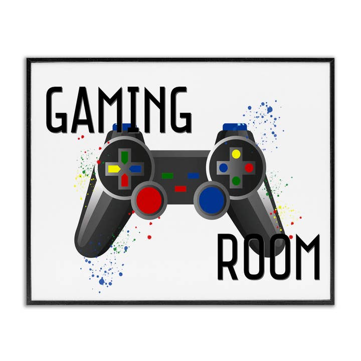 Sala de Jogos Controlador Moderno Impressão Giclée emoldurada por atacado de Stupell Industries