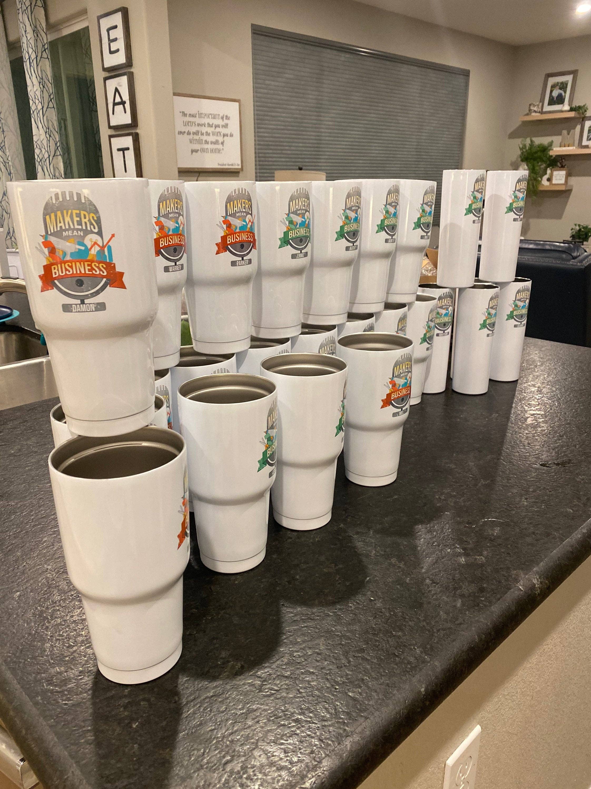 Sayers & Co. - Wholesale Insulated Mug/Tumbler - 20oz or 30oz White Car SUBLIMATION Tumbler Wholesale Blanks7