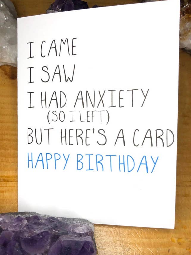 Funny Birthday Card, Anxiety Happy Birthday Card for wholesale by Jewels For Hope