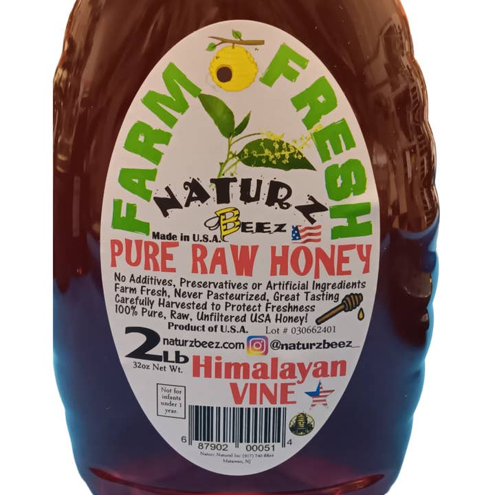 Naturz Beez - Venta al por mayor Miel - MIEL CRUDA HIMALAYA VINE 2LB 907g Botella Squeeze 100% PURA