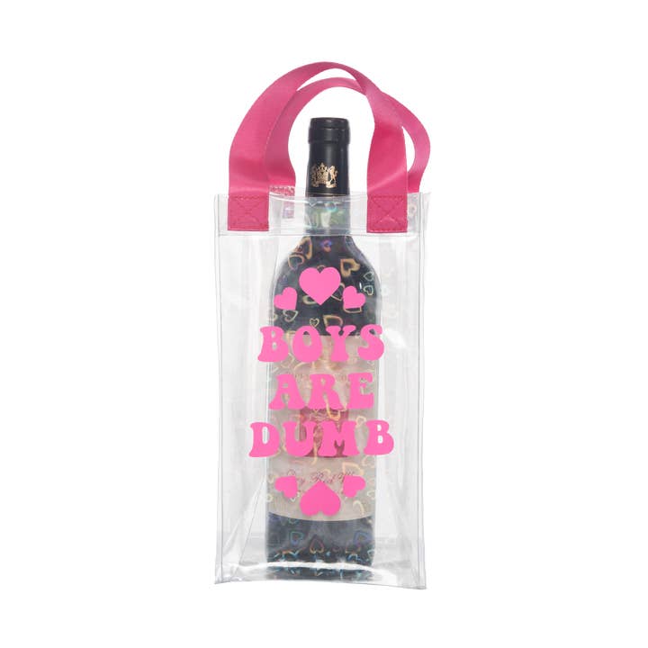 Boys Are Dumb Wine Gift Bag Plastic for wholesale by Totalee Gift