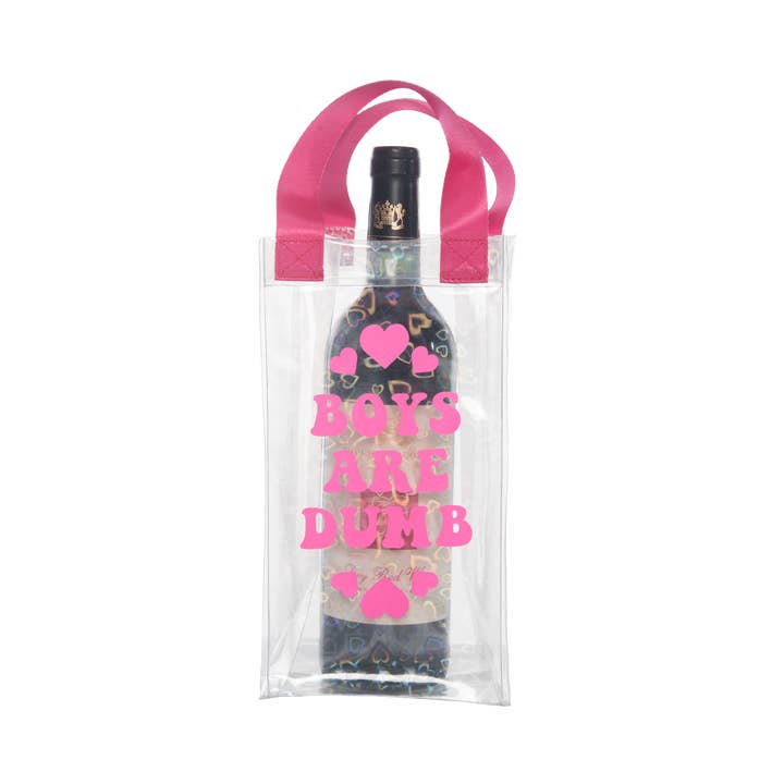 Boys Are Dumb Wine Gift Bag Plastic for wholesale by Totalee Gift