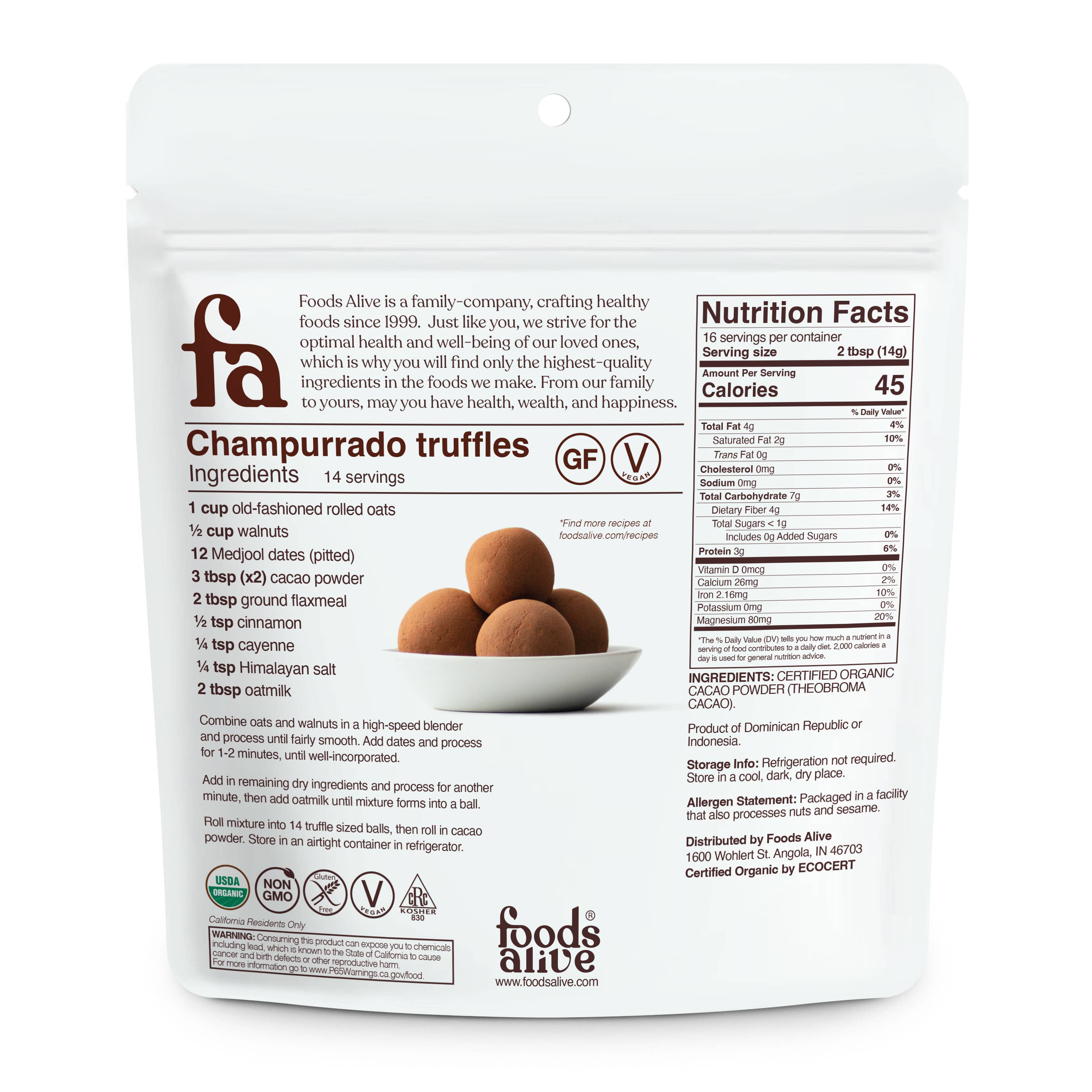 Foods Alive – Großhandel Protein-/Superfood-Pulver – Kakaopulver - Bio1