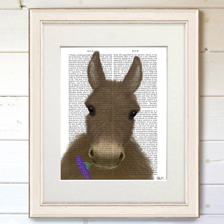 FabFunky Ltd - Wholesale Art Print - Donkey Purple Flower, book print / Art Print / Wall Art1