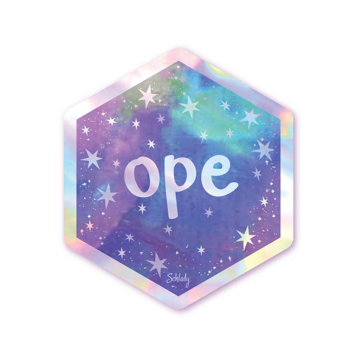 Ope - Autocollant hexagonal holographique pour la vente par Schlady